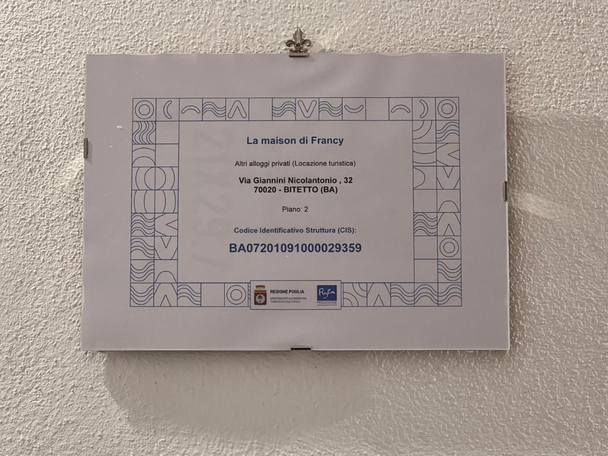 La Maison Da Francy Bitetto Exteriér fotografie